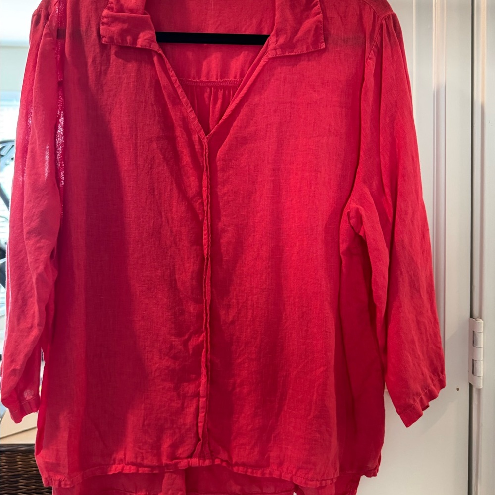 Zebra Elegant Scarlet Women's 100% linen Blouse